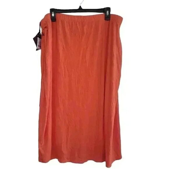 Ava & Viv Women's Orange Rayon/Spandex Knit Wrap Skirt- NEW - Picture 6 of 13